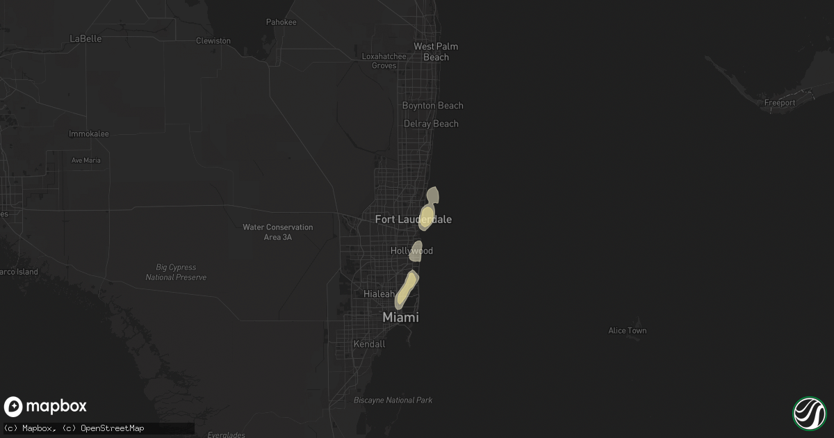 Hail map in Fort Lauderdale, FL on June 6, 2023