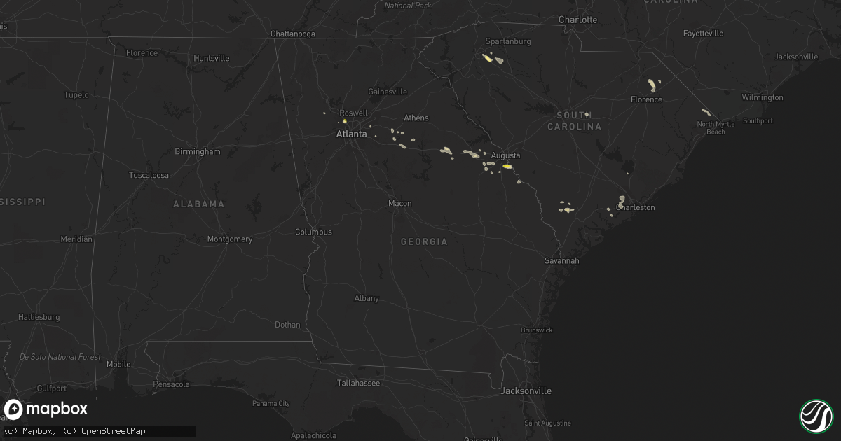Hail map in Georgia on June 6, 2023