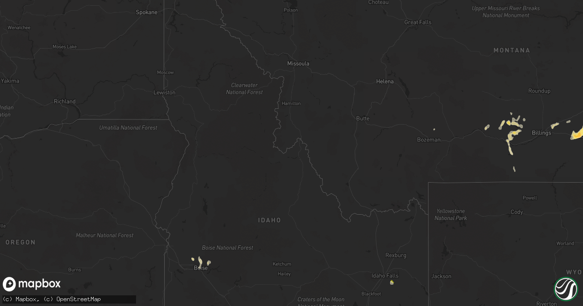 Hail map in Idaho on June 6, 2023