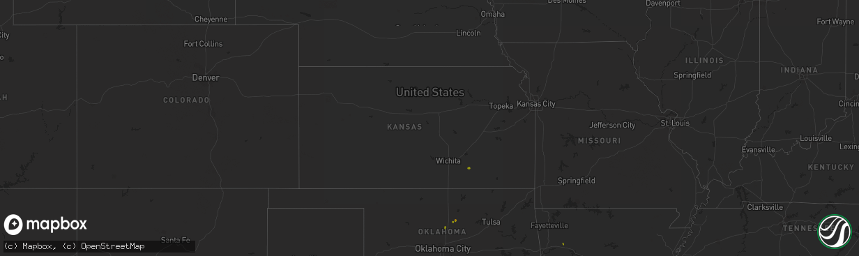 Hail map in Kansas on June 6, 2023
