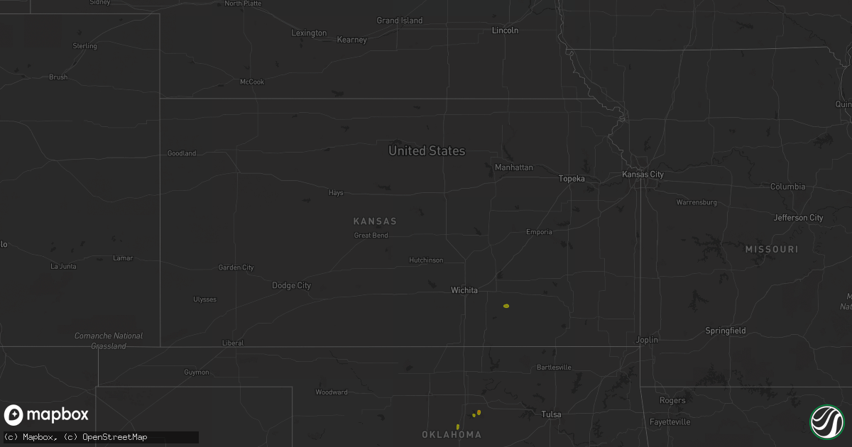 Hail map in Kansas on June 6, 2023