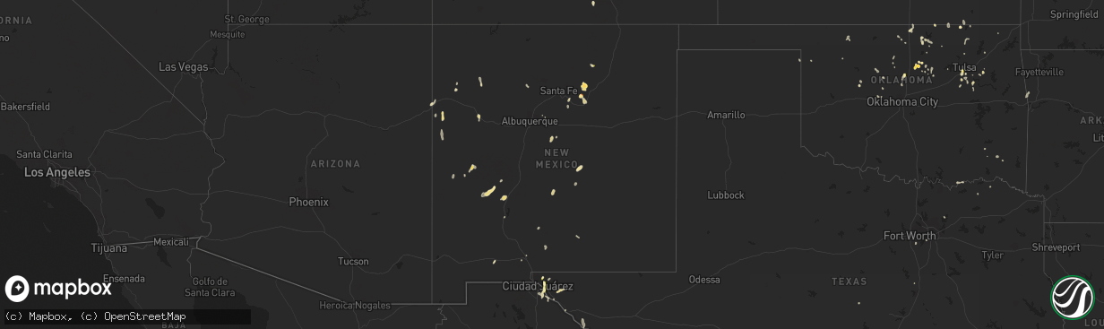 Hail map in New Mexico on June 6, 2023
