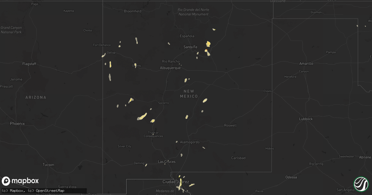 Hail map in New Mexico on June 6, 2023