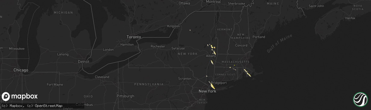 Hail map in New York on June 6, 2023