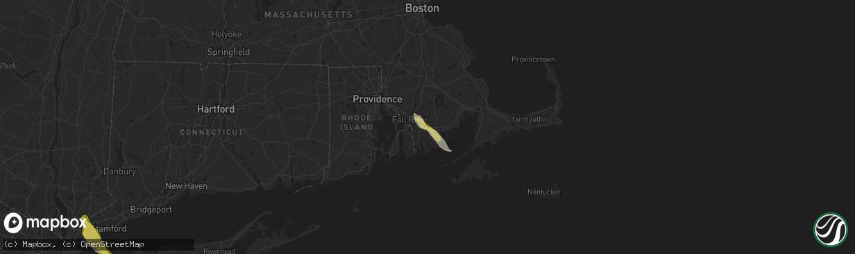 Hail map in North Dartmouth, MA on June 6, 2023