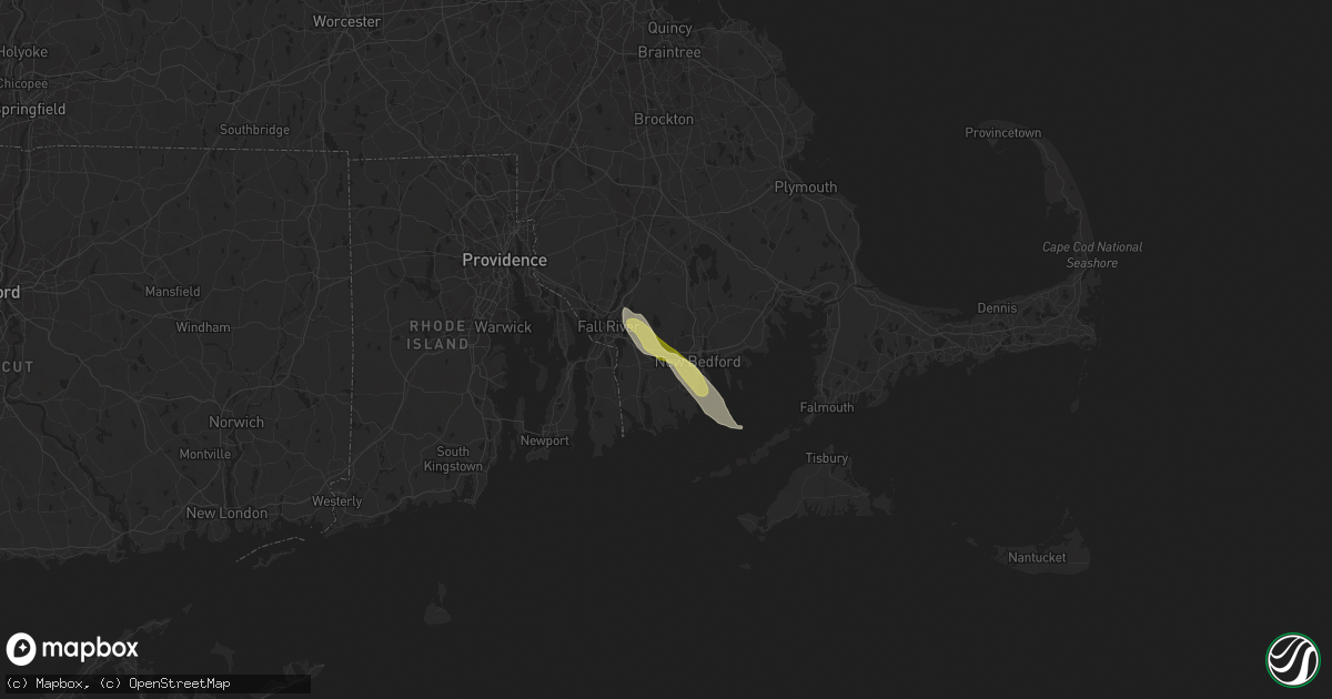 Hail map in North Dartmouth, MA on June 6, 2023