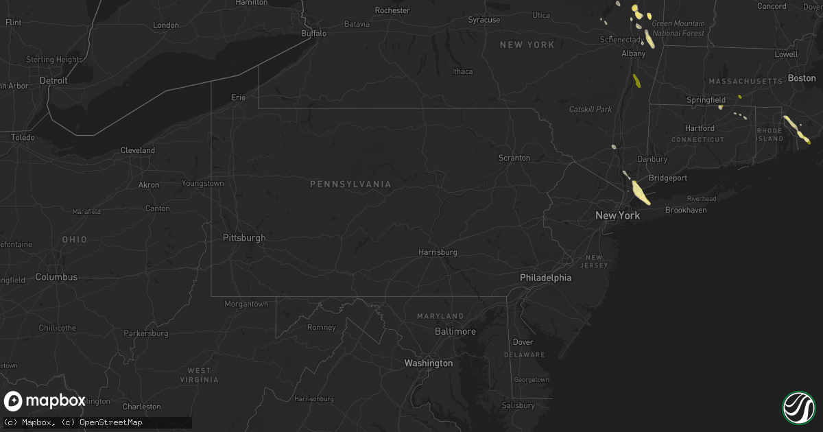 Hail map in Pennsylvania on June 6, 2023