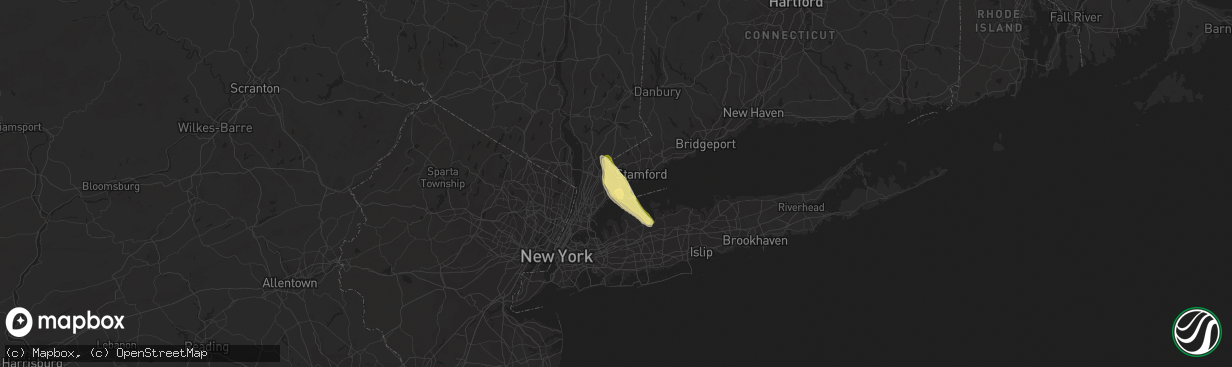 Hail map in Port Chester, NY on June 6, 2023