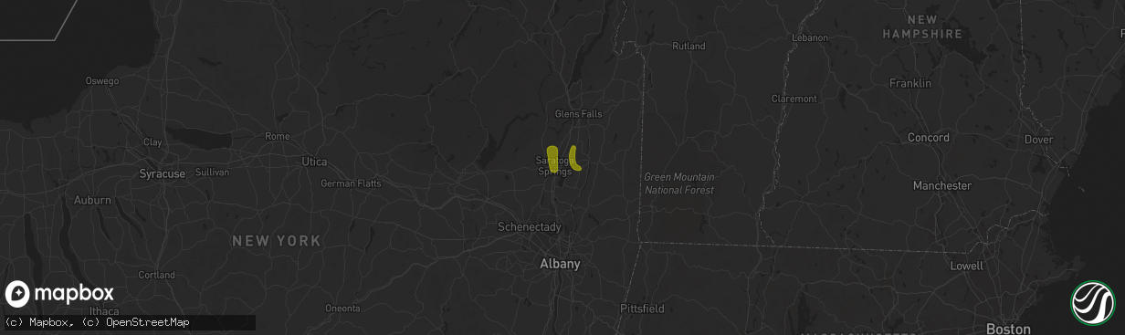 Hail map in Saratoga Springs, NY on June 6, 2023