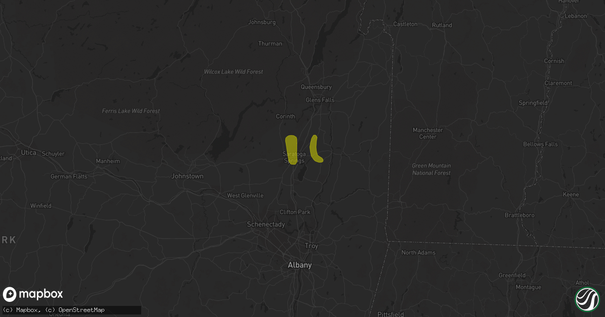 Hail map in Saratoga Springs, NY on June 6, 2023