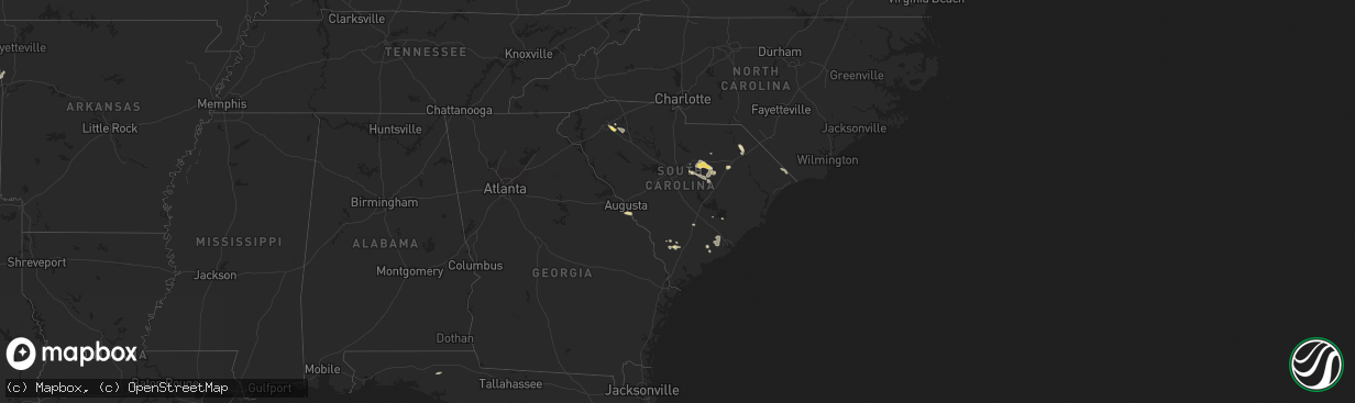 Hail map in South Carolina on June 6, 2023