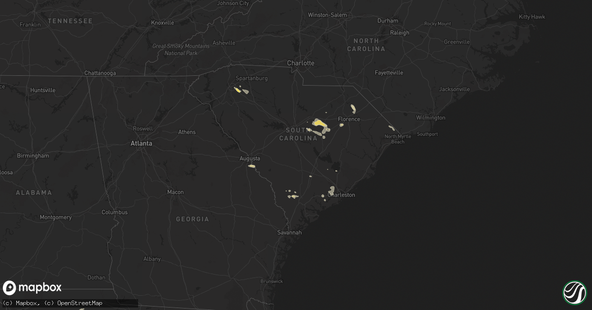 Hail map in South Carolina on June 6, 2023