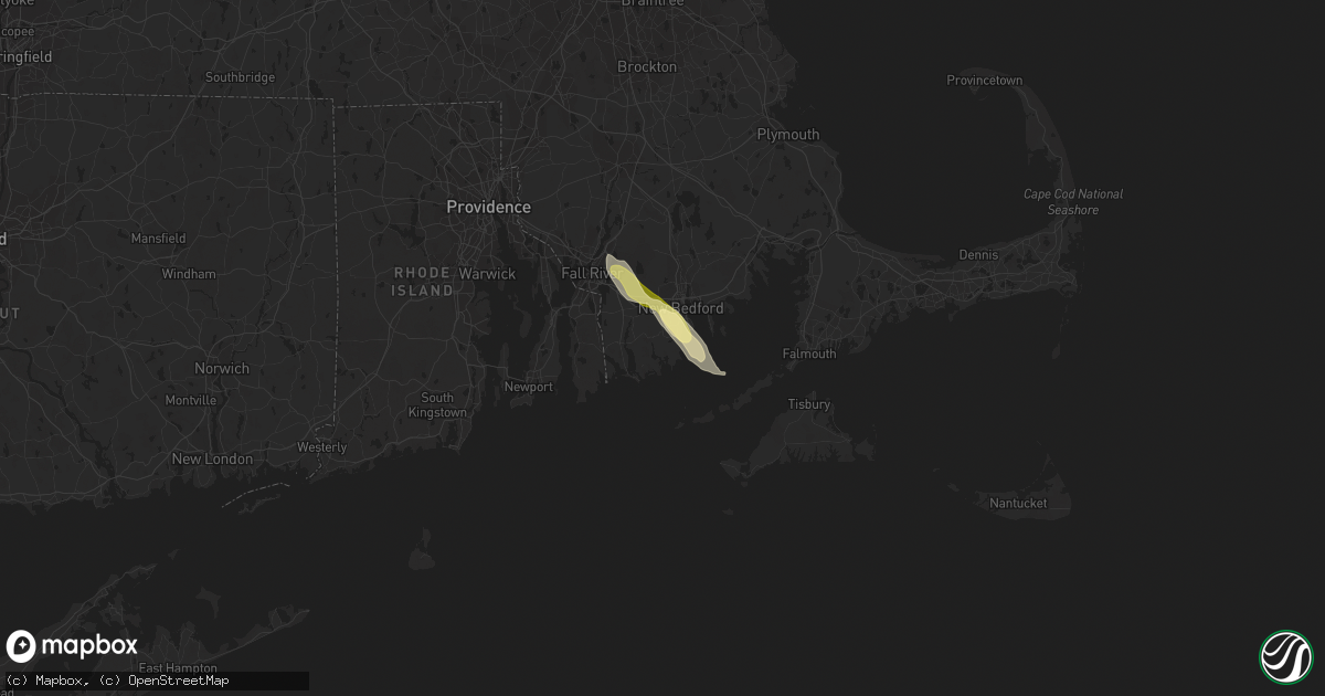 Hail map in South Dartmouth, MA on June 6, 2023