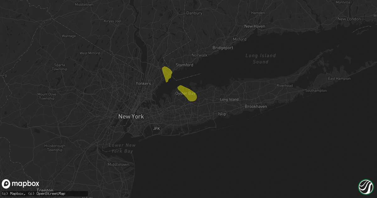 Hail map in Syosset, NY on June 6, 2023