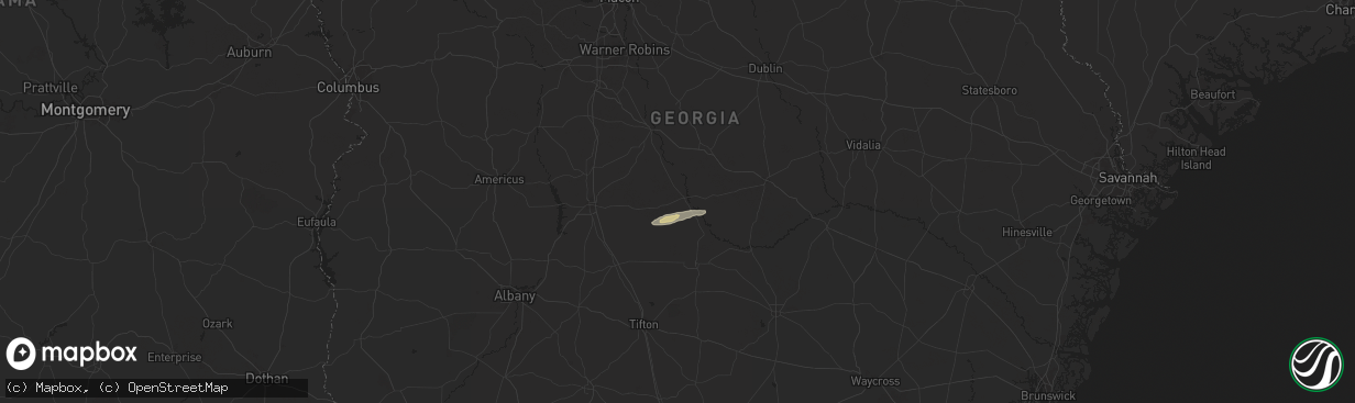 Hail map in Abbeville, GA on June 6, 2024