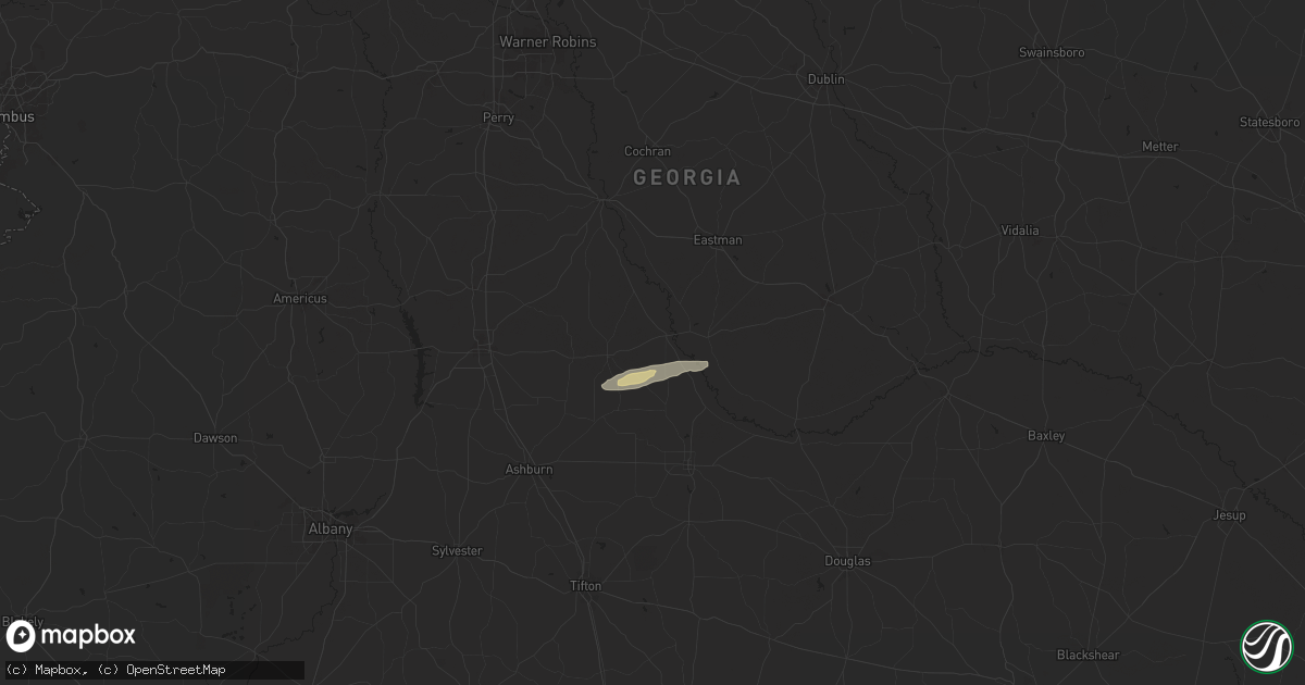 Hail map in Abbeville, GA on June 6, 2024