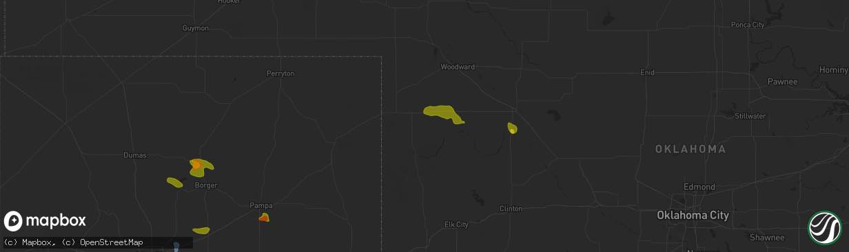 Hail map in Arnett, OK on June 6, 2024