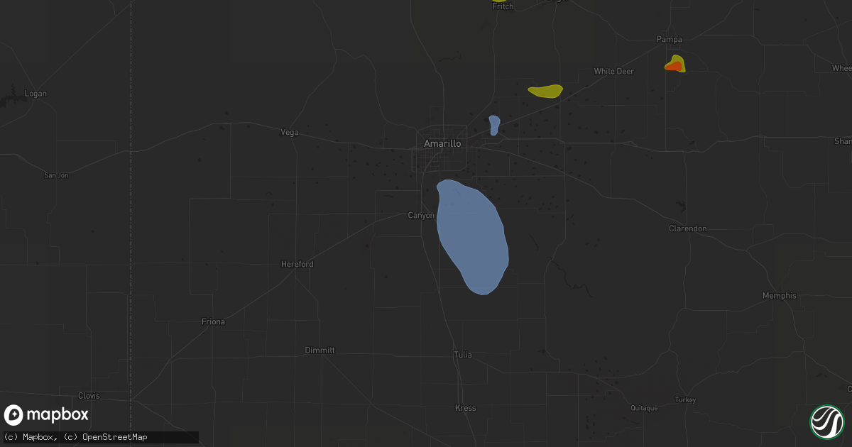 Hail map in Canyon, TX on June 6, 2024