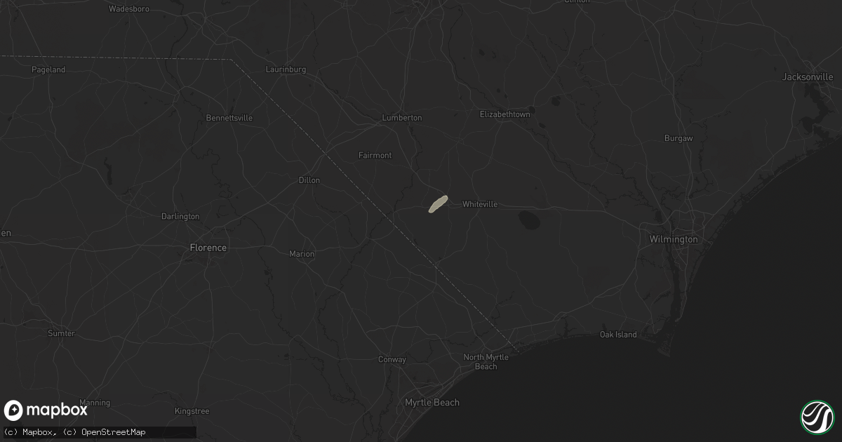 Hail map in Cerro Gordo, NC on June 6, 2024