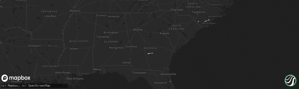 Hail map in Georgia on June 6, 2024