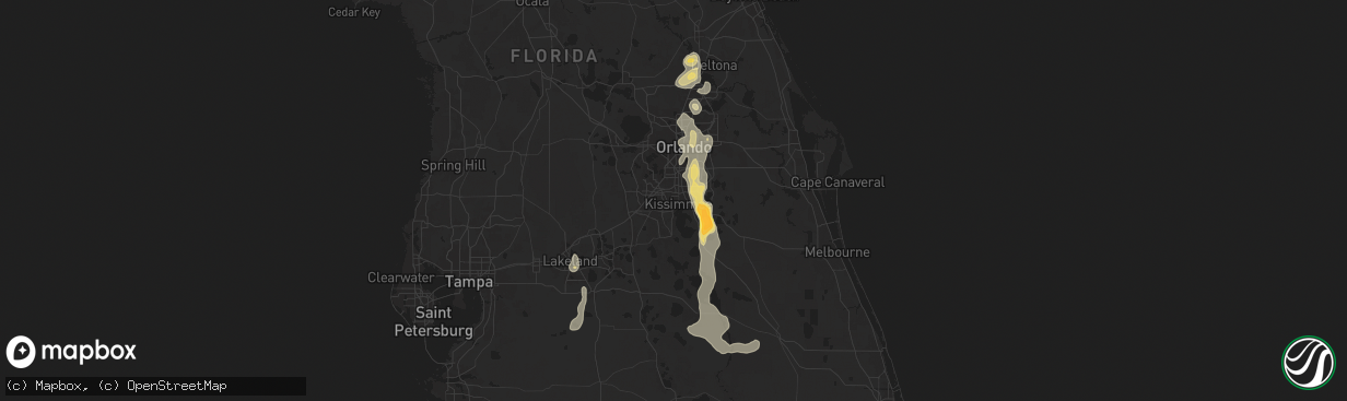 Hail map in Kissimmee, FL on June 6, 2024