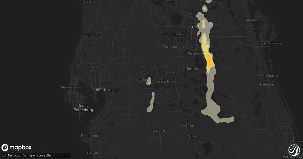 Hail map in Lakeland, FL on June 6, 2024