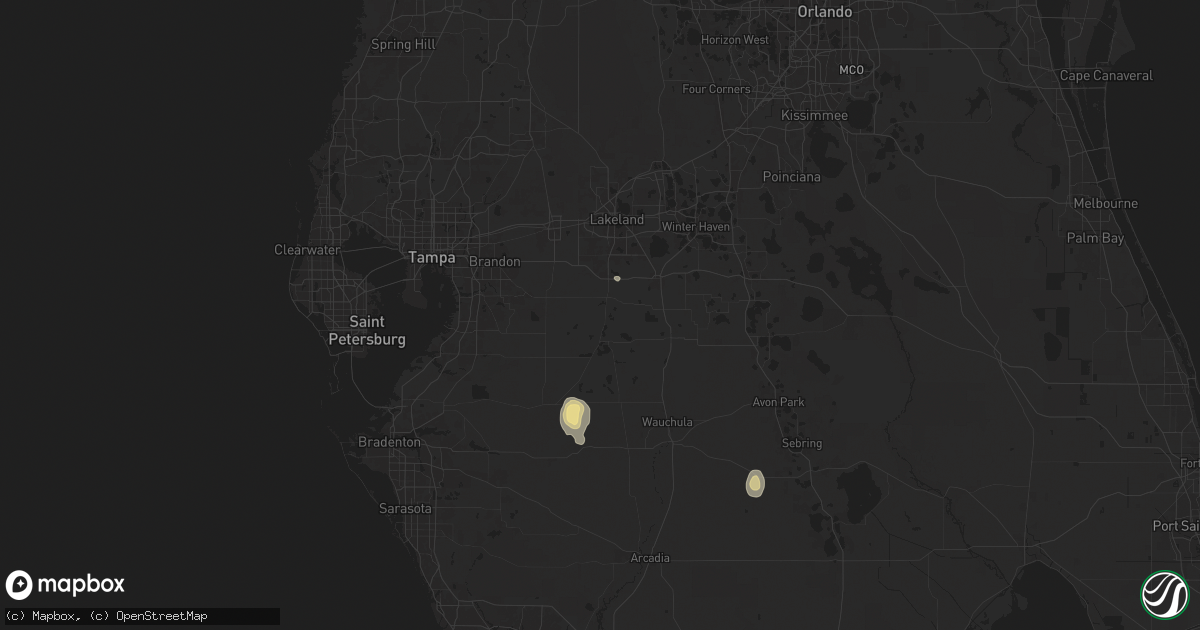 Hail map in Mulberry, FL on June 6, 2024