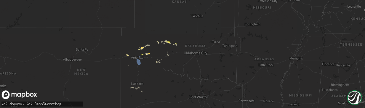 Hail map in Oklahoma on June 6, 2024