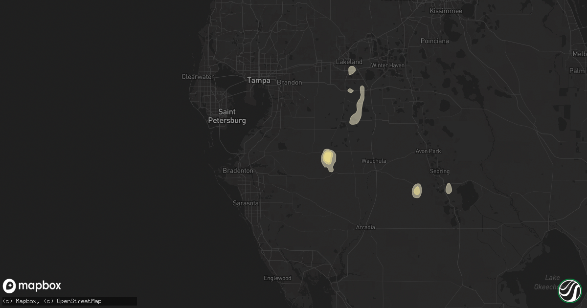 Hail map in Parrish, FL on June 6, 2024
