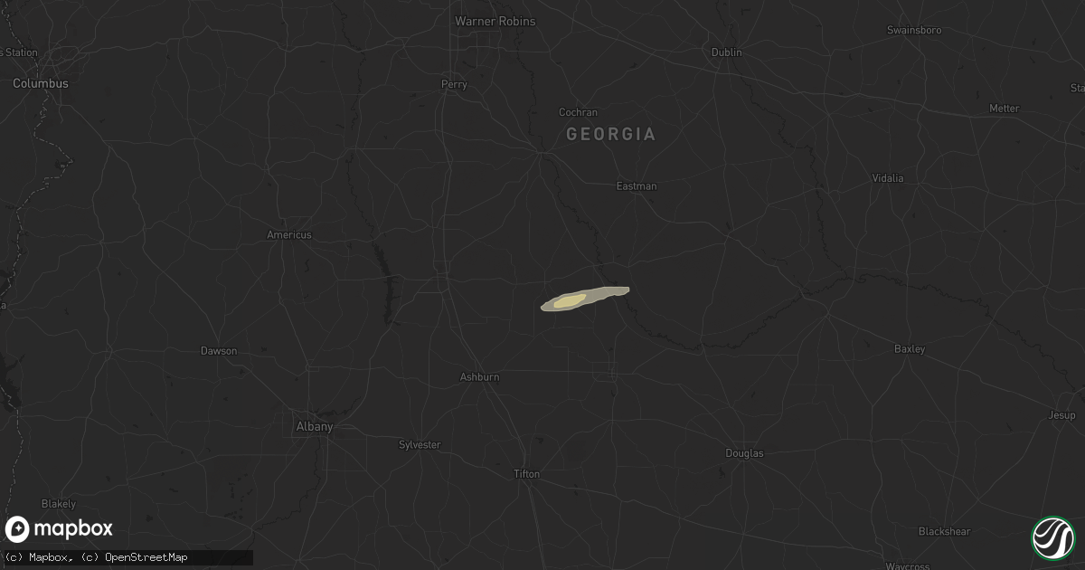 Hail map in Rochelle, GA on June 6, 2024