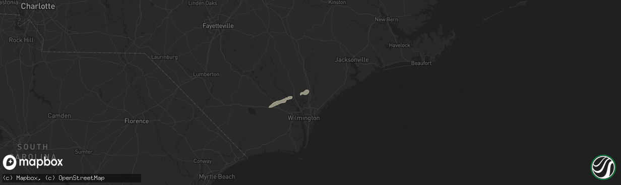 Hail map in Rocky Point, NC on June 6, 2024