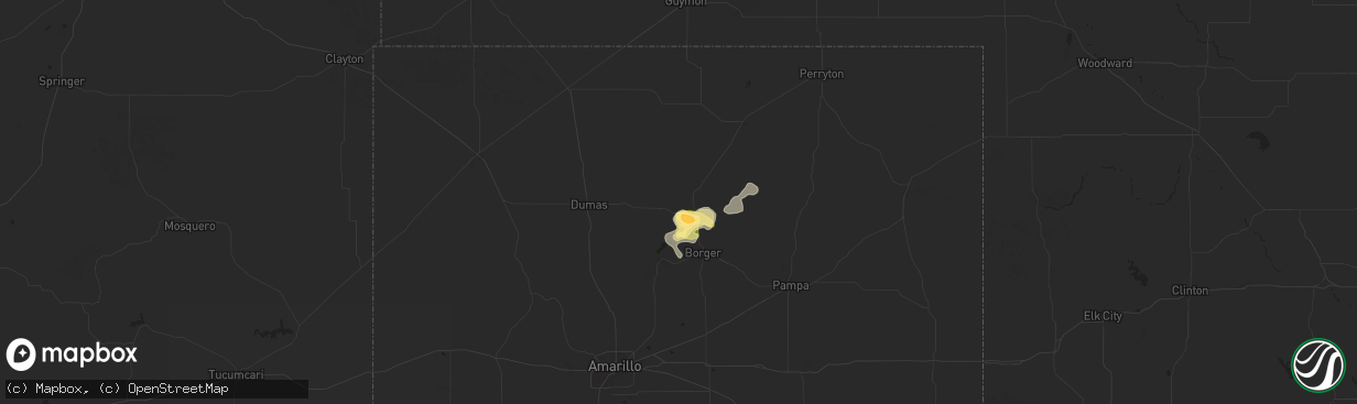 Hail map in Stinnett, TX on June 6, 2024