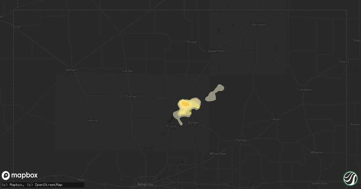Hail map in Stinnett, TX on June 6, 2024
