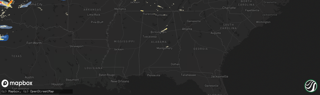 Hail map in Alabama on June 6, 2025