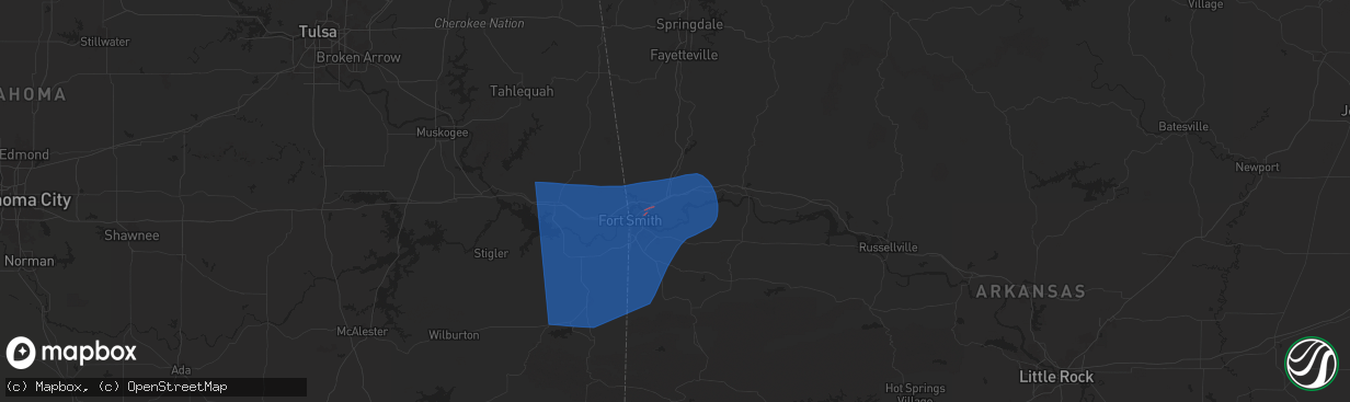 Hail map in Alma, AR on June 6, 2025