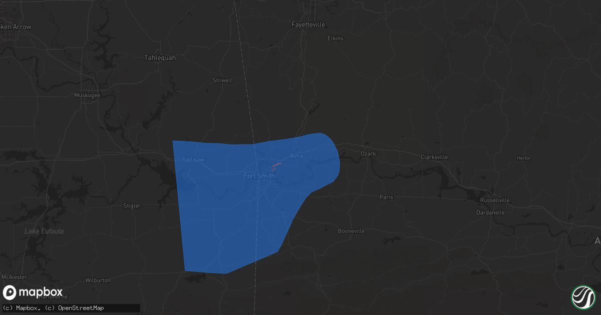 Hail map in Alma, AR on June 6, 2025