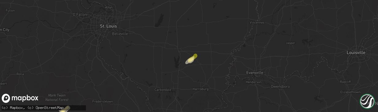 Hail map in Belle Rive, IL on June 6, 2025