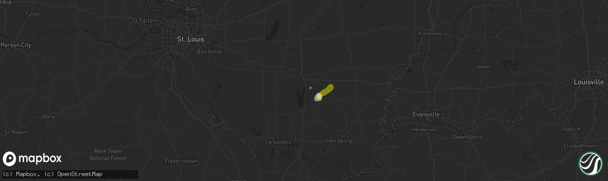 Hail map in Bonnie, IL on June 6, 2025