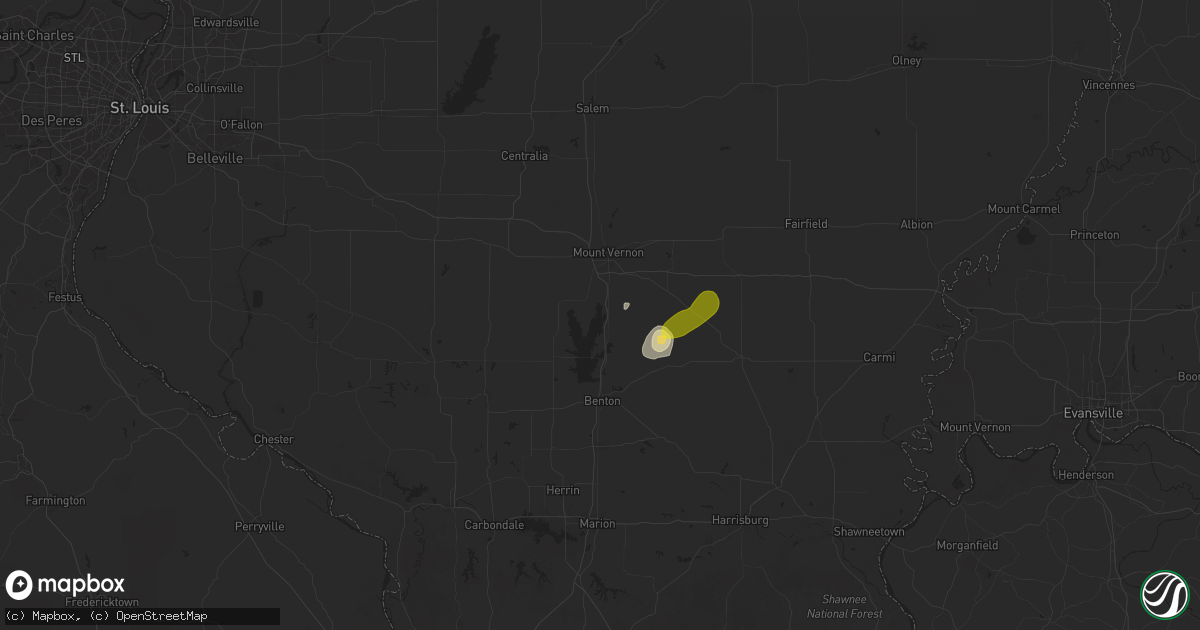Hail map in Bonnie, IL on June 6, 2025