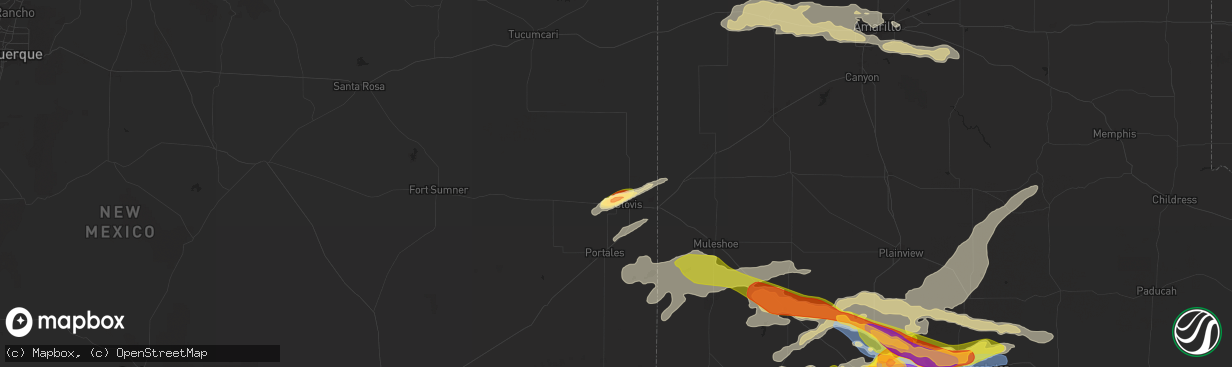 Hail map in Clovis, NM on June 6, 2025