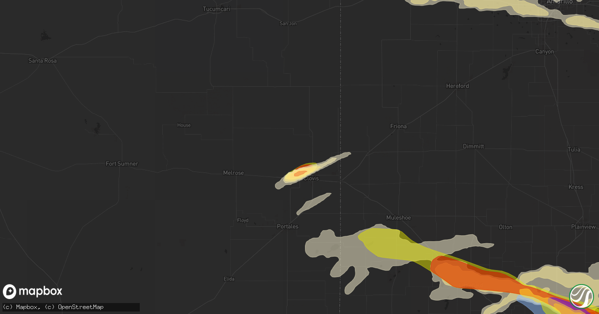 Hail map in Clovis, NM on June 6, 2025