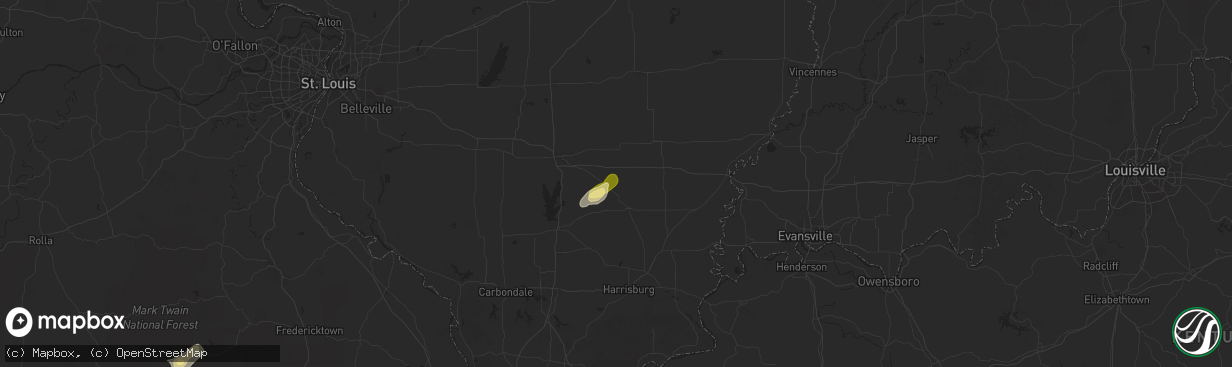 Hail map in Dahlgren, IL on June 6, 2025