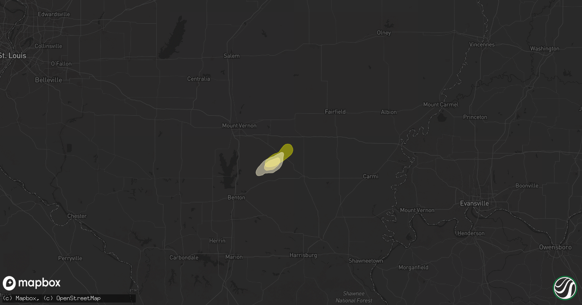 Hail map in Dahlgren, IL on June 6, 2025