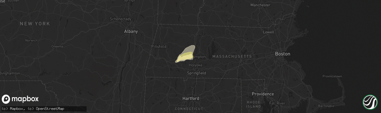 Hail map in Florence, MA on June 6, 2025