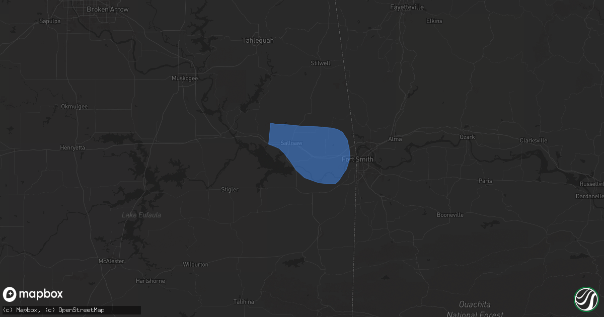 Hail map in Gans, OK on June 6, 2025