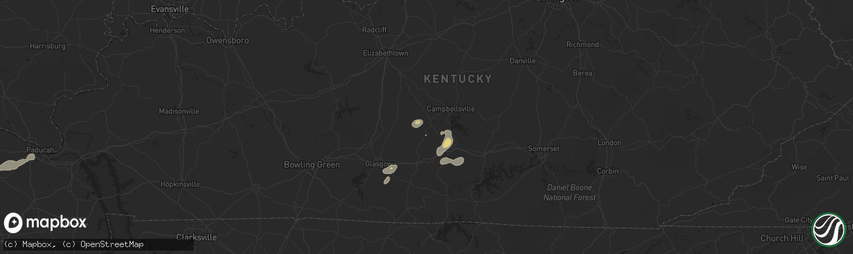 Hail map in Greensburg, KY on June 6, 2025