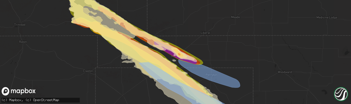 Hail map in Guymon, OK on June 6, 2025