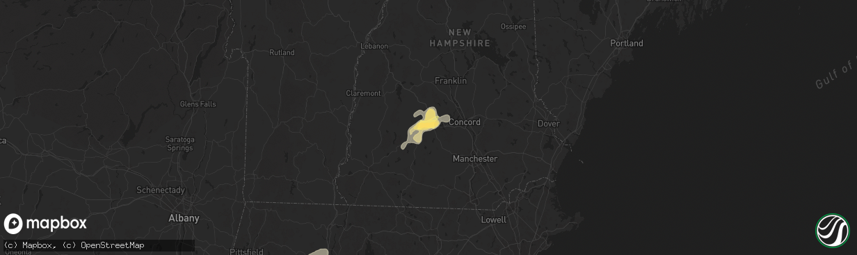 Hail map in Henniker, NH on June 6, 2025