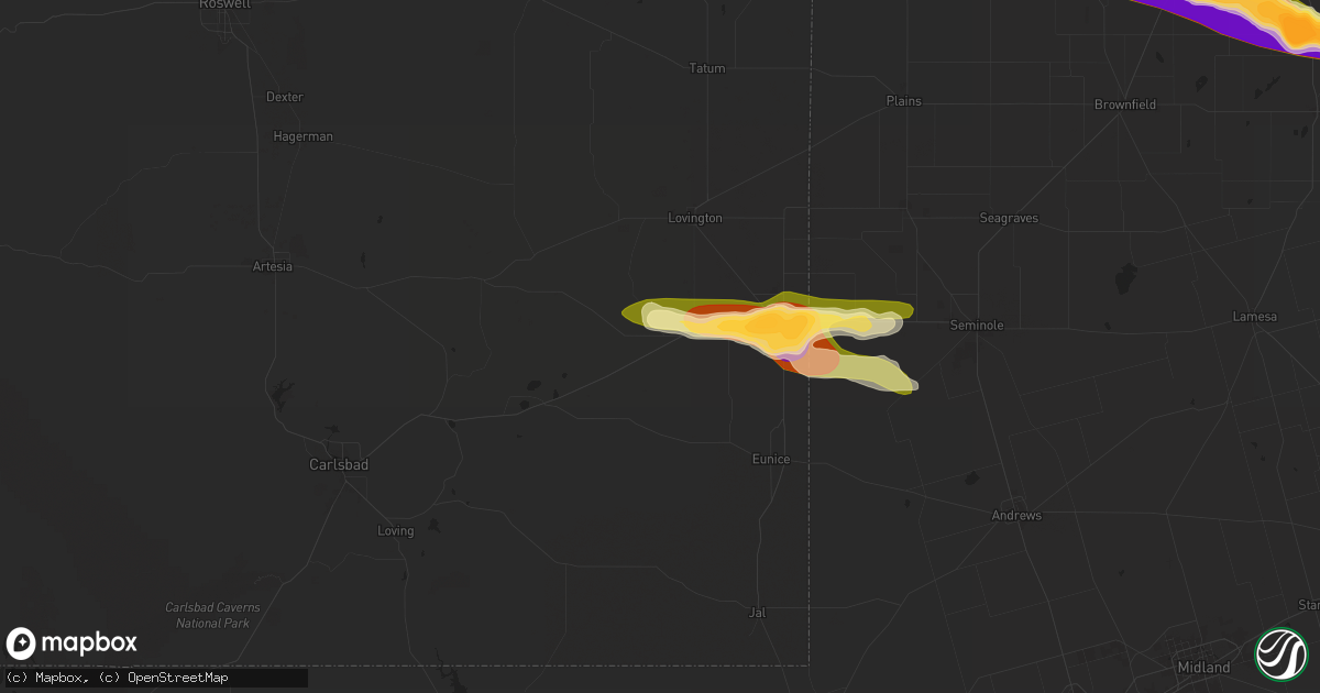 Hail map in Hobbs, NM on June 6, 2025