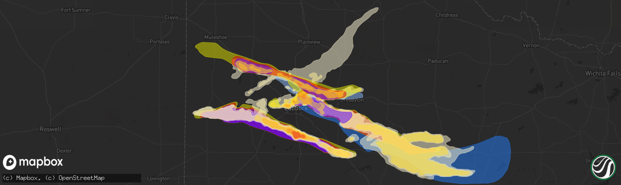 Hail map in Idalou, TX on June 6, 2025